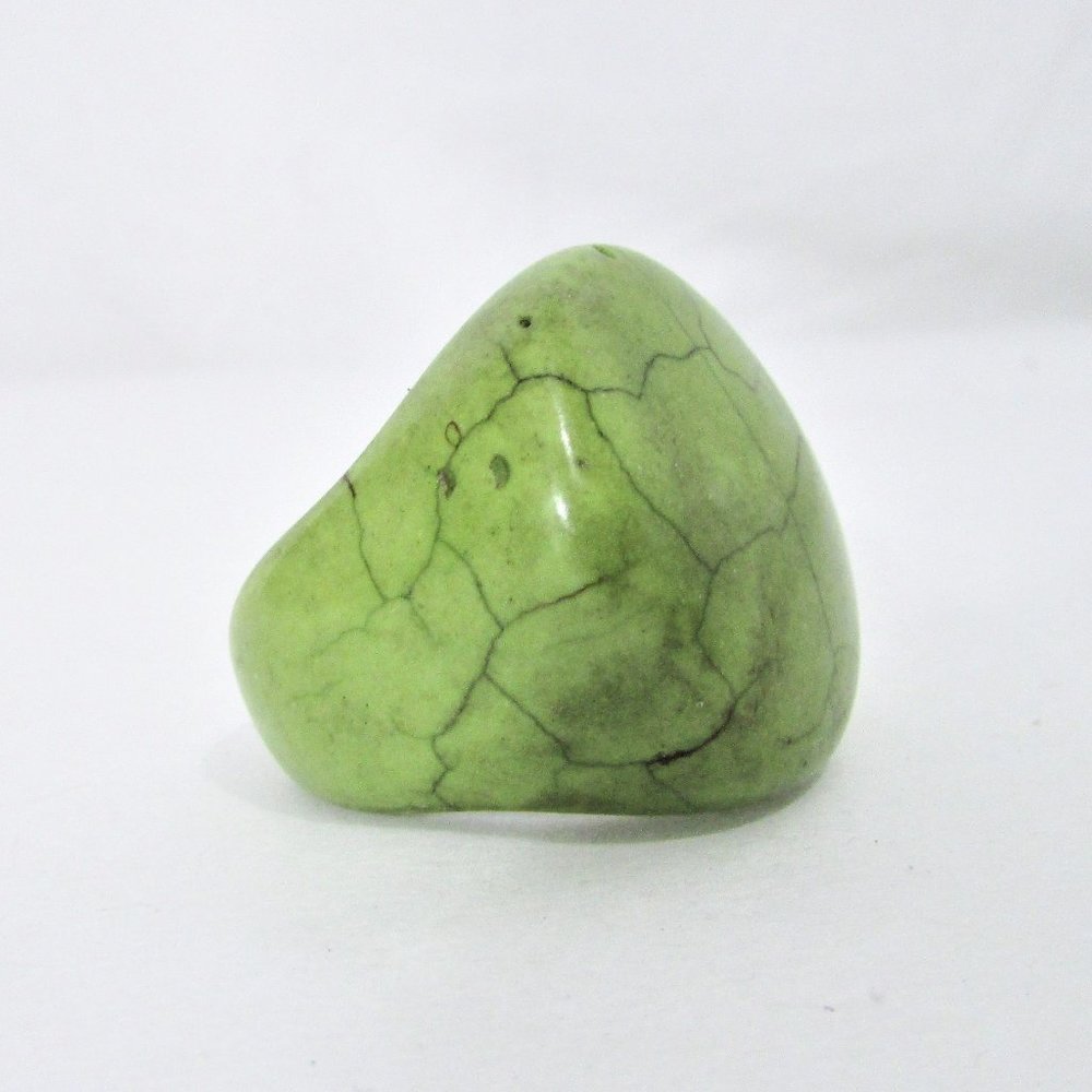 Green Turquoise Ring Dyed Solid Howlite Stone 9